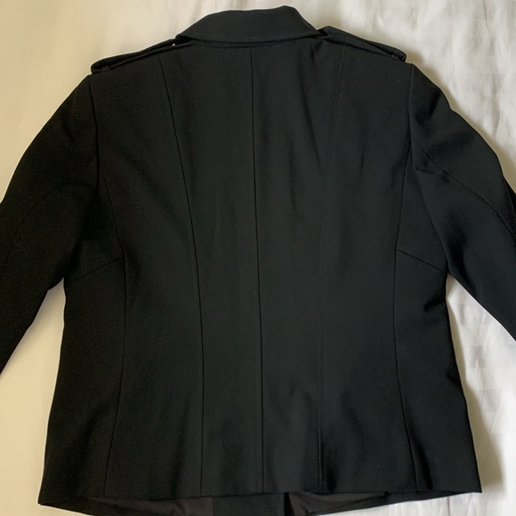 Ann Taylor black motorcycle cut polyester/wool/spandex lined jacket EUC - Picture 9 of 9